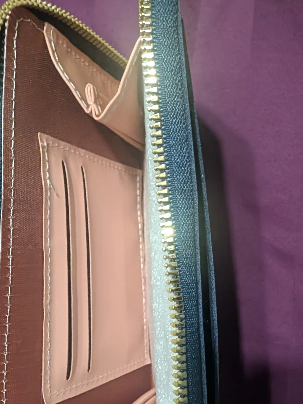 Women’s Navy Zip-Closure  Wallet